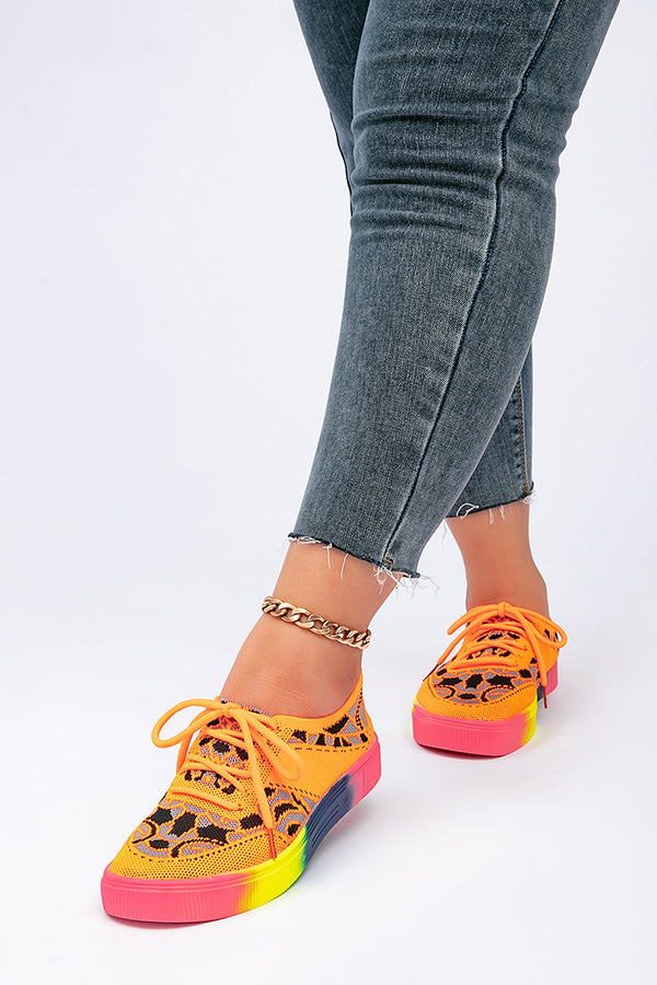 Fashionable Rainbow Bottom Sports Flat Casual Shoes