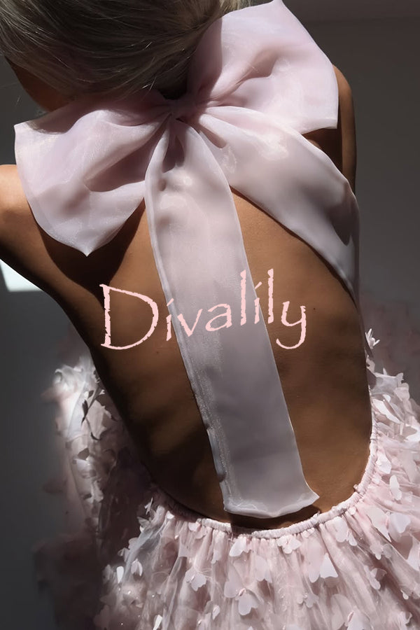 Stylish Backless Bow Elegant Butterfly Loose Mini Dress