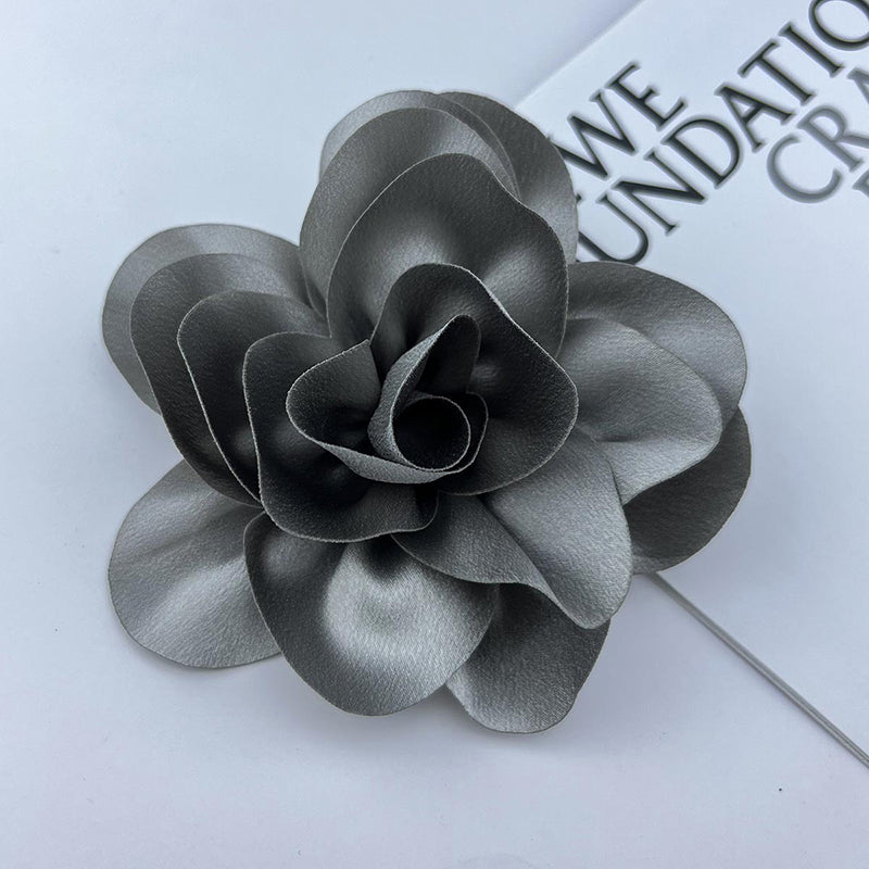 Satin Fabric Flower All-match Brooch