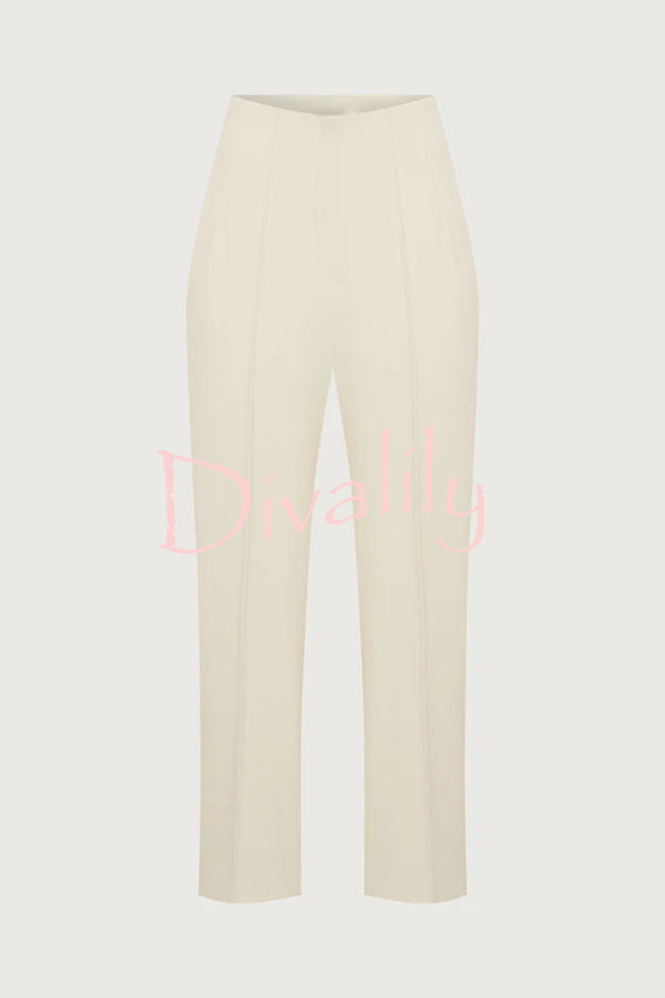 Exquisite and Fashionable High Waist Pocketed Straight Leg Pencil Pants