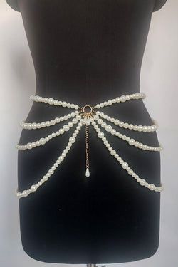 Fashionable Multi-layer Pearl Beaded Waist Necklace