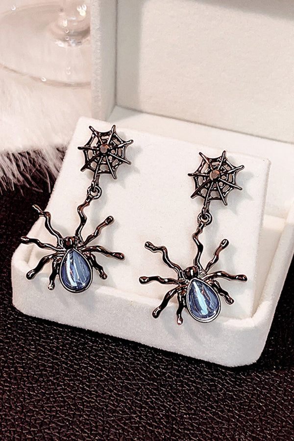 Fashionable Moonstone Dark Spider Earrings