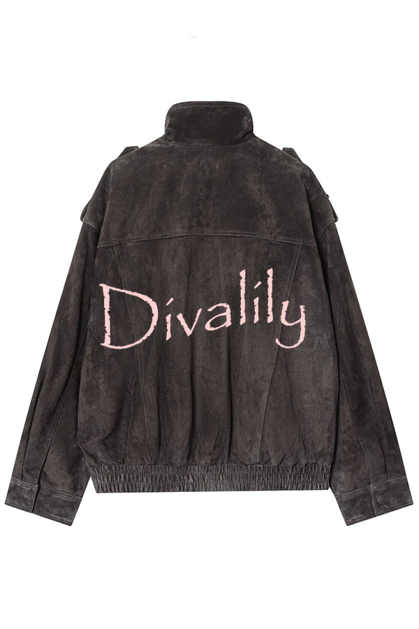 Fashionable Suede Loose Pocket Leather Jacket