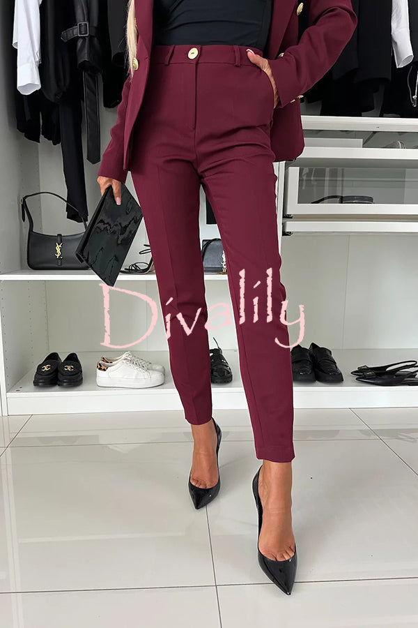 Feeling of Confidence High Rise Pocketed Tapered Pants