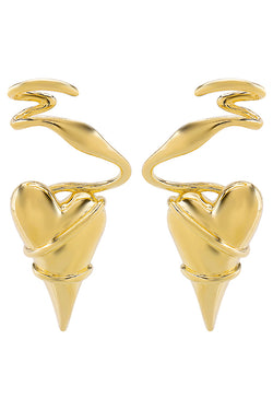 Fashionable Thorn-wrapped Heart Earrings
