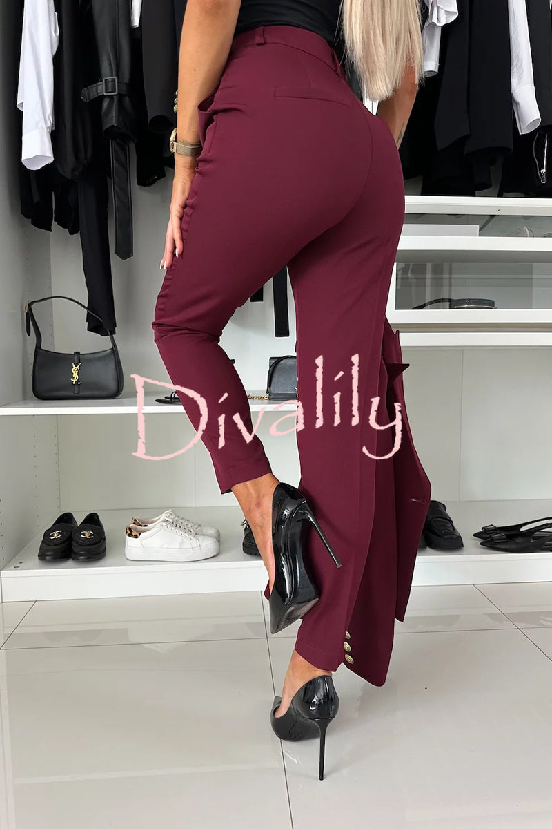 Feeling of Confidence High Rise Pocketed Tapered Pants