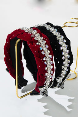 Light Luxury Starry Velvet Braided Diamond Headband