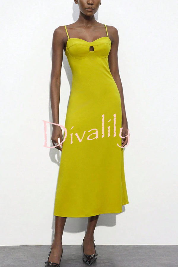 Sexy Hollow Strap Backless Slim Midi Dress