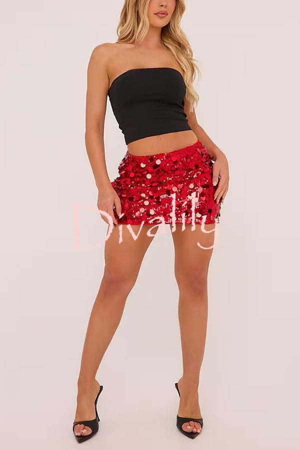 Fashion Sequin Sexy Slim Mini Skirt