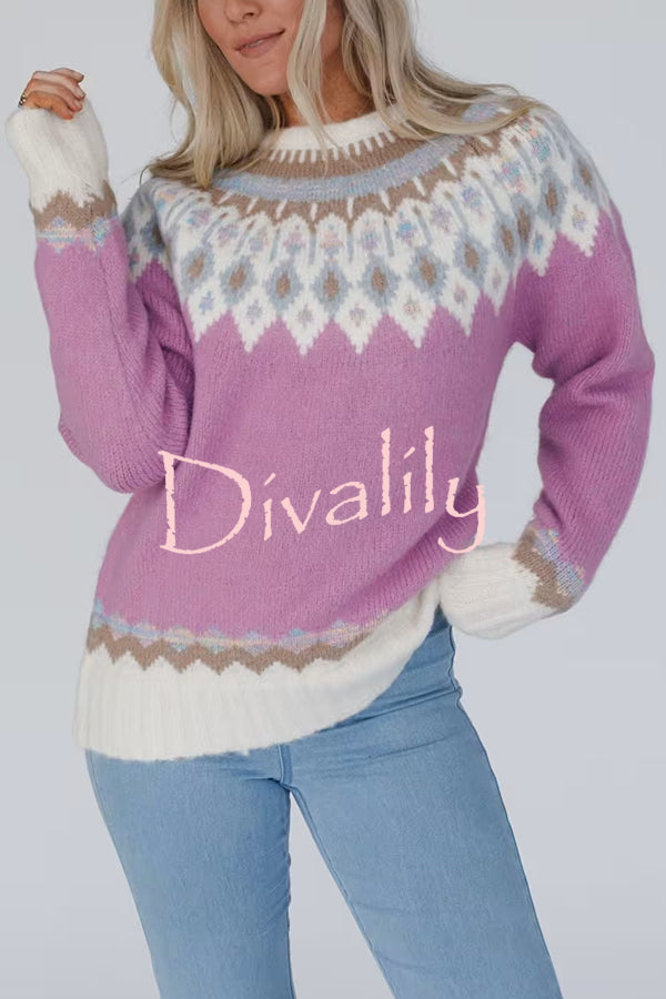 Christmas Thickened Round Neck Long Sleeve Knitted Sweater