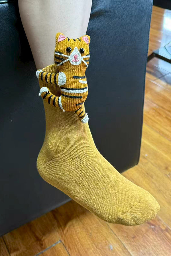New Plush Knitted Animal Floor Socks