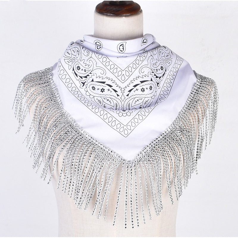 British Retro Diamond Tassel Square Scarf