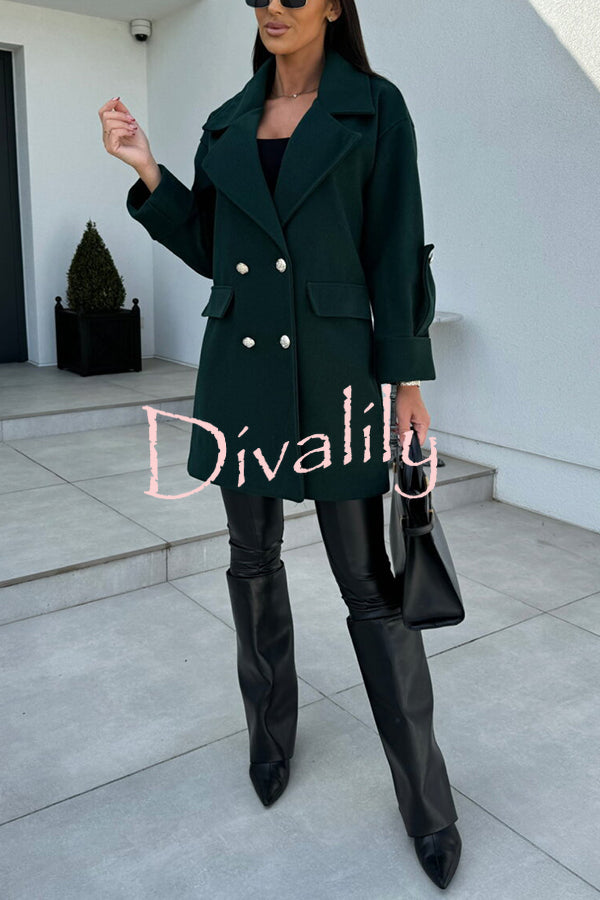 Stylish Lapel Double-breasted Loose Coat