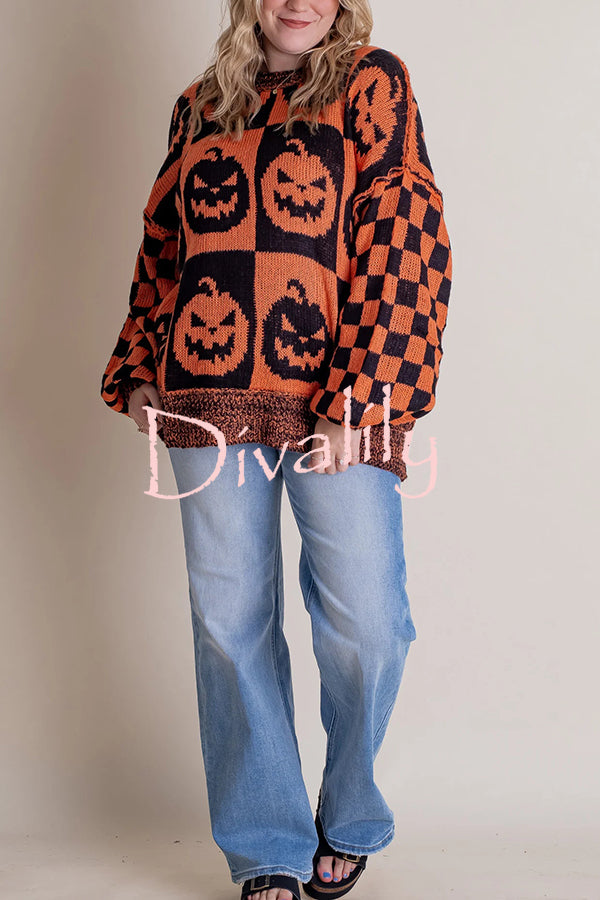 Halloween Casual Loose Crew Neck Sweater