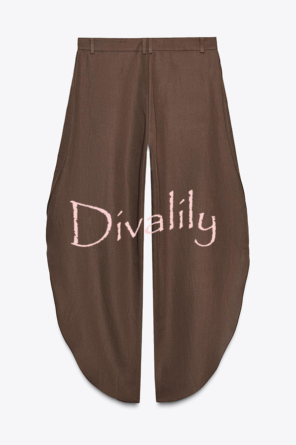 Fashion Slim-fit One-shoulder Stretch Bodysuit and Casual Side-slit Pants Set