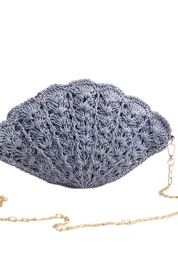 Fairy Shell Hollowed-Out Crossbody Straw Bag