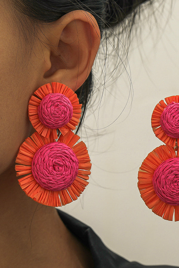 Resort Style Handwoven Floral Earrings