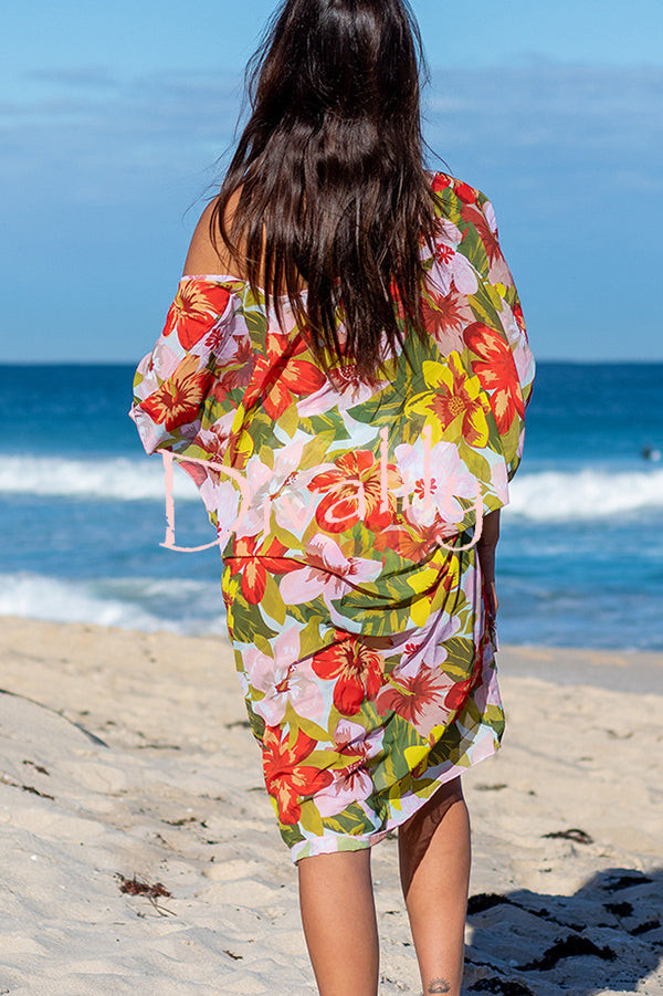 Floral Print Loose Fit Holiday Cover Up