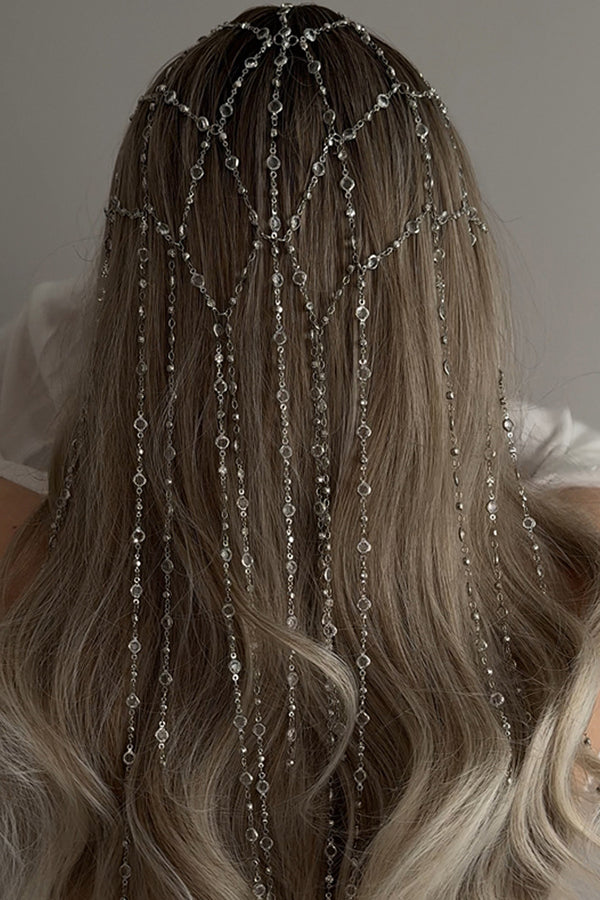 Fashionable and Light Luxury Rhinestone Tassel Headband