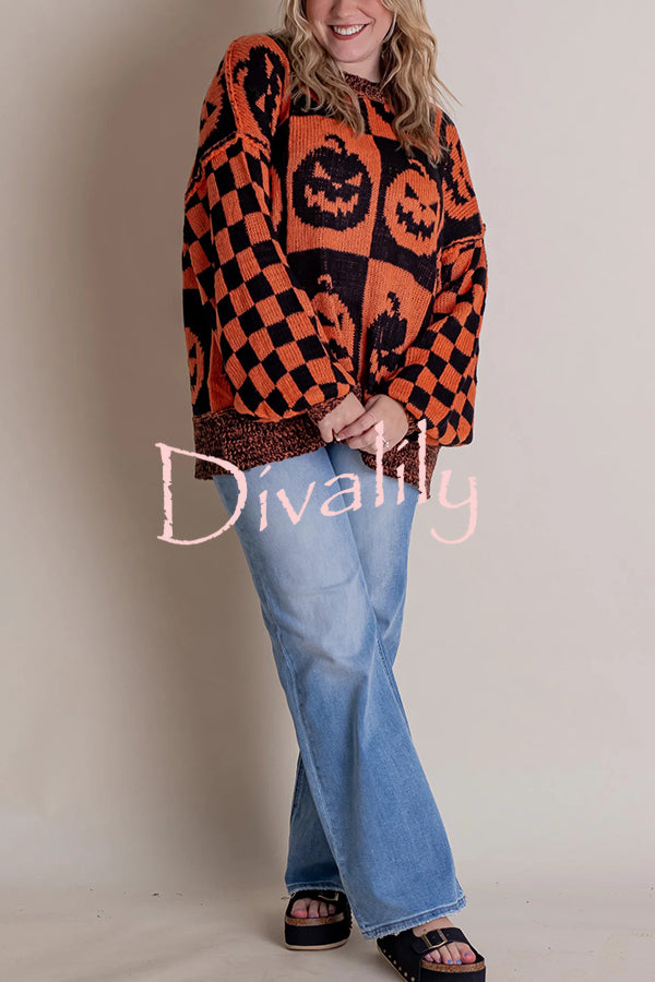 Halloween Casual Loose Crew Neck Sweater