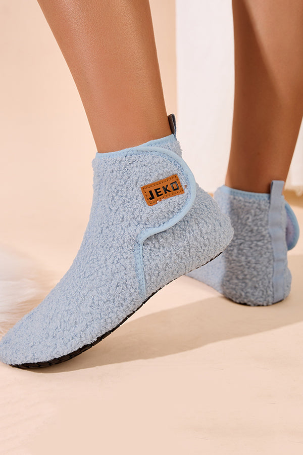 Fashionable Velcro Home Non-slip Plush Warm Snow Boots