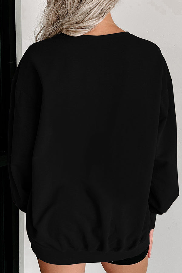 Christmas Plush Sequined Tree Casual Loose Sweatshirt