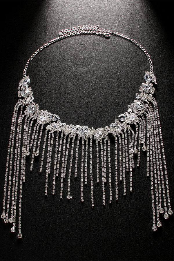 Fashionable Sparkling Rhinestone Tassel Hair Accessory