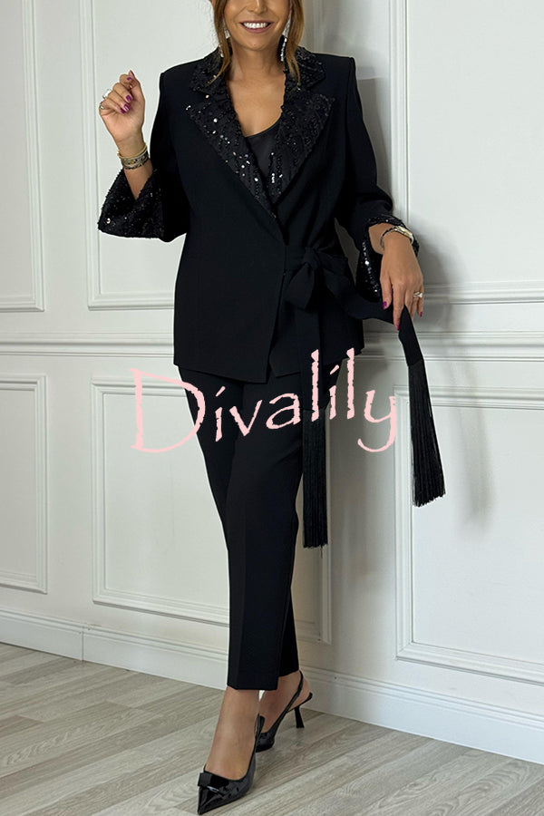 Social Time High Rise Elastic Zipper Waist Pocket Straight-leg Pants