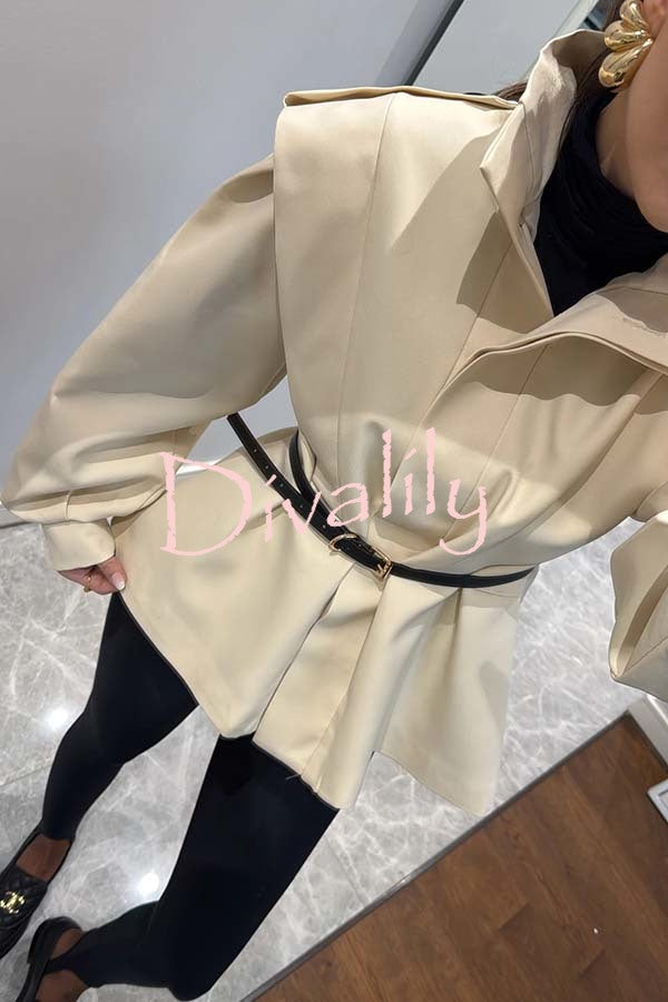 Modern and Bold Stand High Neck Button Up Balloon Sleeve Loose Jacket