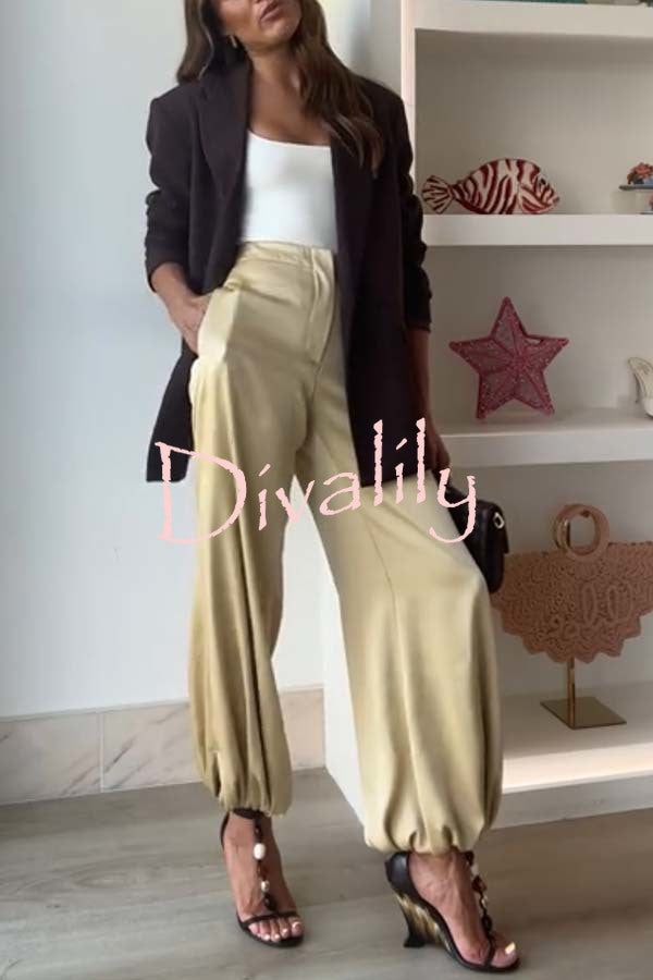 City Phantom Button Up Long Sleeve Lapel Loose Blazer