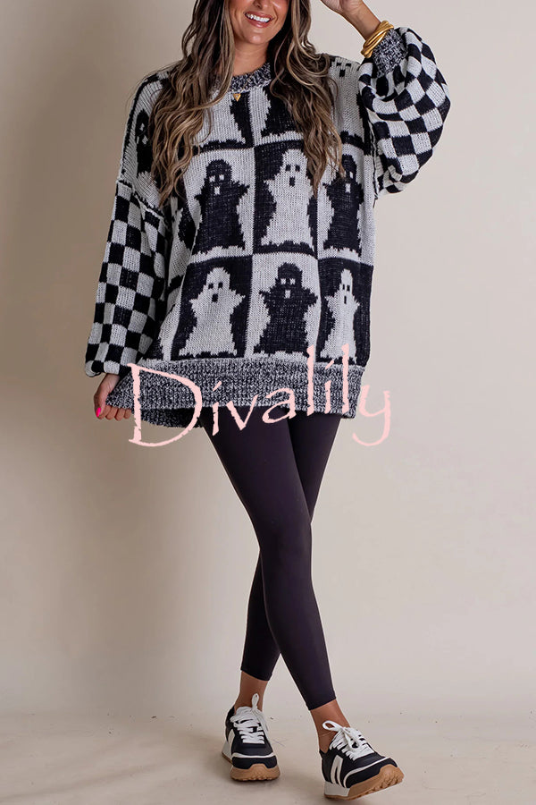 Halloween Casual Loose Crew Neck Sweater