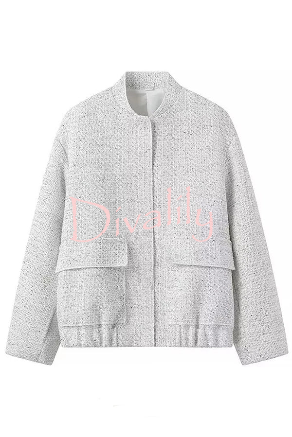 Fashion Sequin Long Sleeve Casual Pocket Loose Jacket