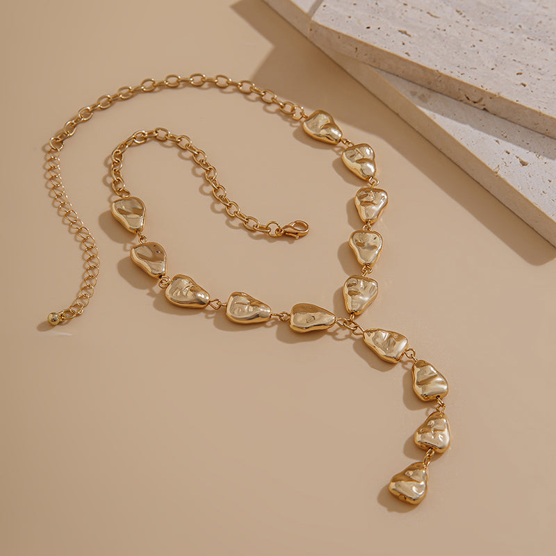 Fashion Irregular Baroque Style Teardrop-shaped Pendant Necklace