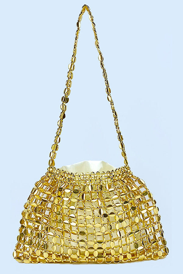 Fashion Handmade Flat Beaded Beaded Woven Handbag Bag