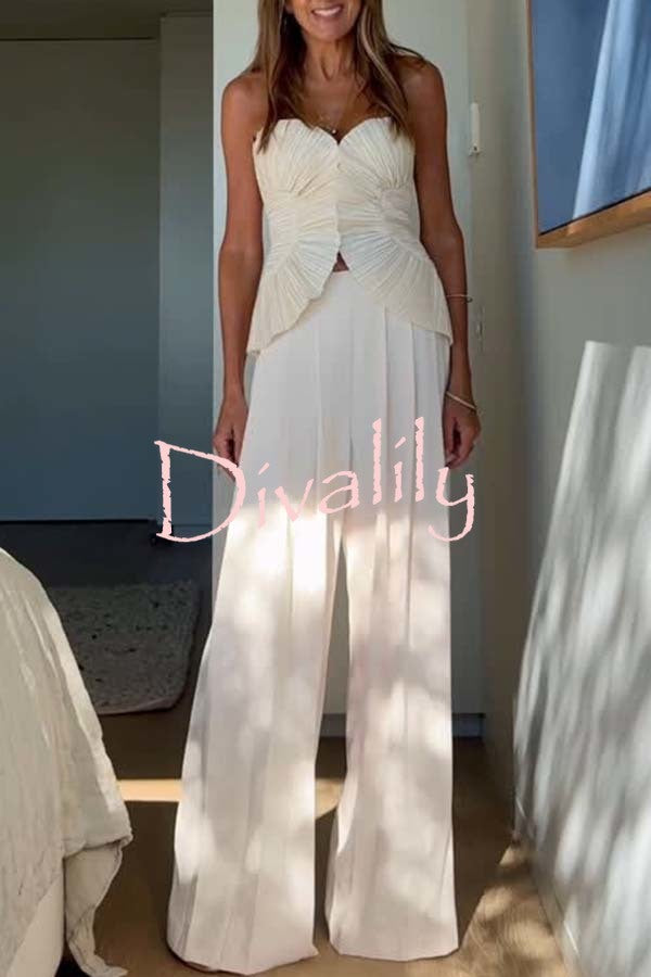 Show Exquisiteness High Rise Pleated Wide Leg Pants