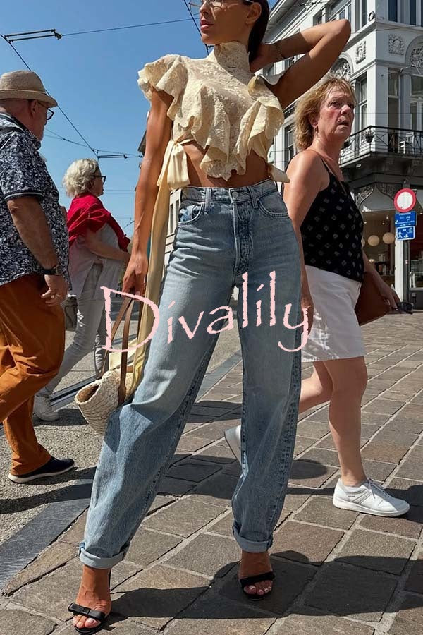 Versatile and Comfortable Denim High Rise Pocketed Straight Jeans
