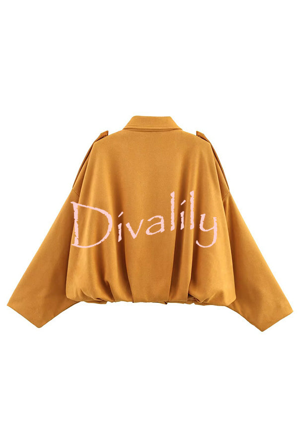 Fashion Lapel Long-sleeved Casual Bomber Jacket