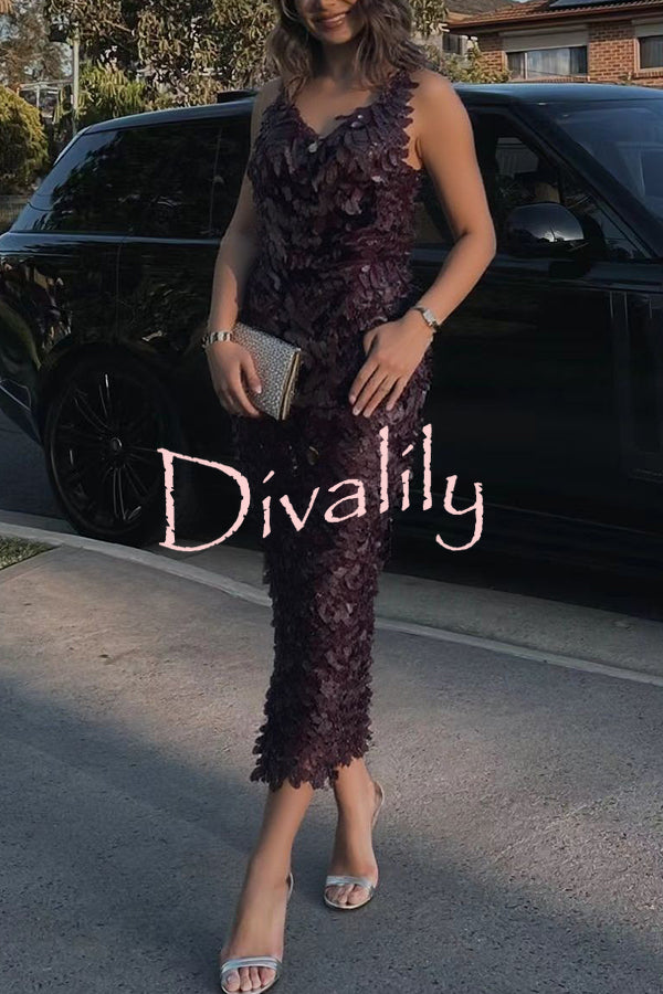 Fashionable Sequined Sexy Open Back Slim Maxi Dress