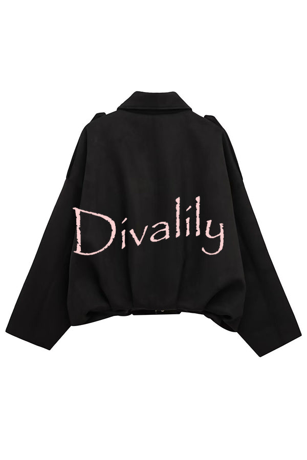 Fashion Lapel Long-sleeved Casual Bomber Jacket
