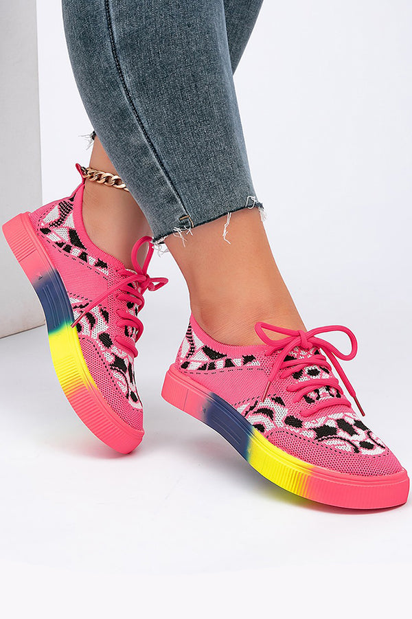 Fashionable Rainbow Bottom Sports Flat Casual Shoes