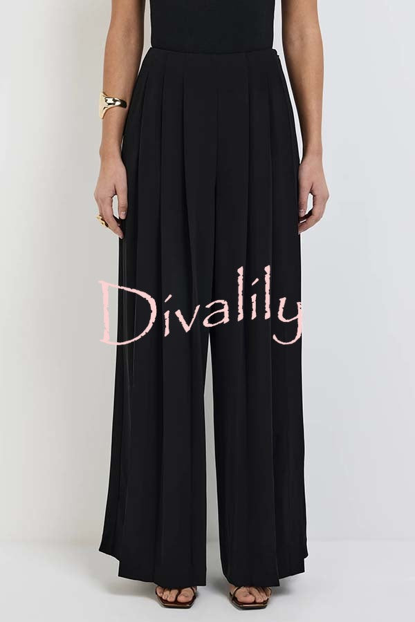 Show Exquisiteness High Rise Pleated Wide Leg Pants