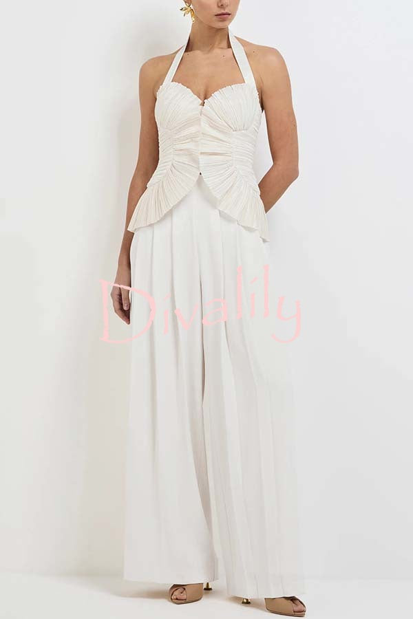 Show Exquisiteness High Rise Pleated Wide Leg Pants
