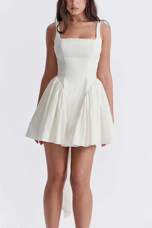 Sexy Slim Fit Backless Strappy Bow Mini Dress