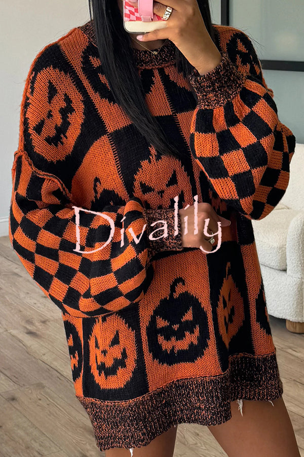 Halloween Casual Loose Crew Neck Sweater