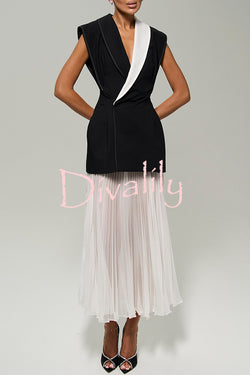 Modern Day Chiffon Pleated High Rise A-line Midi Skirt