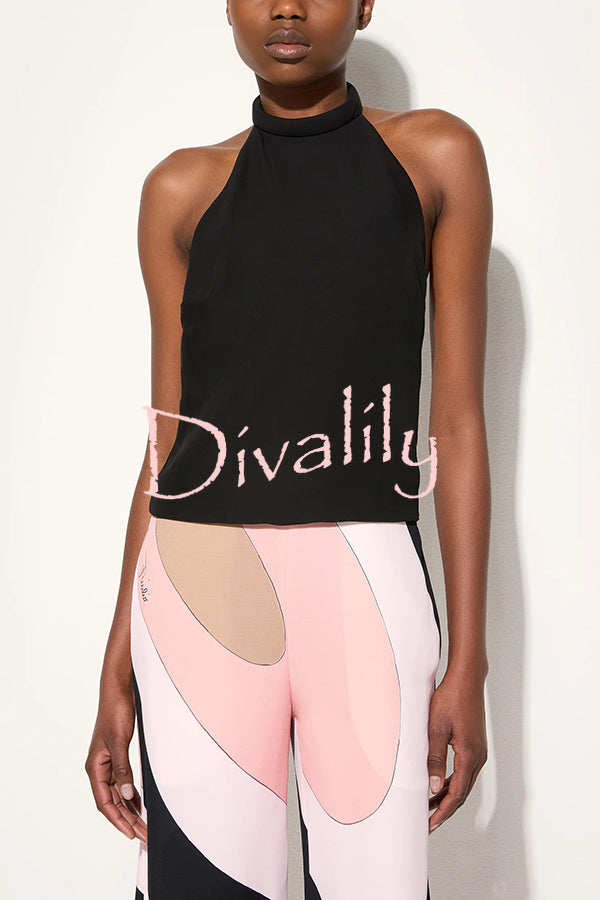 Unique Printed Sexy Backless Casual Wide Leg Jumpsuit