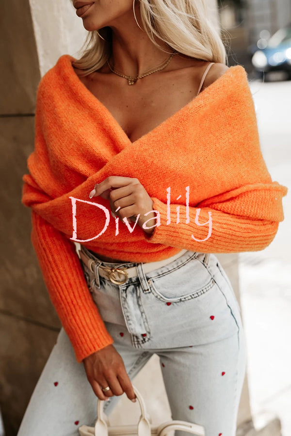 Warm in Two Ways Knit Off Shoulder Relaxed Poncho Sweater