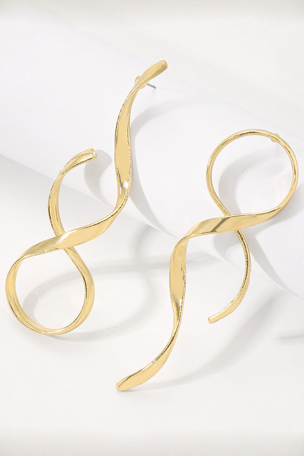 Simple Geometric Wrap Asymmetrical Earrings