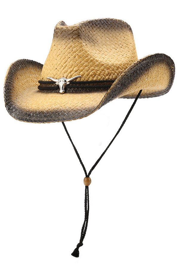 Vintage Western Cowboy Sun Protection Woven Straw Hat