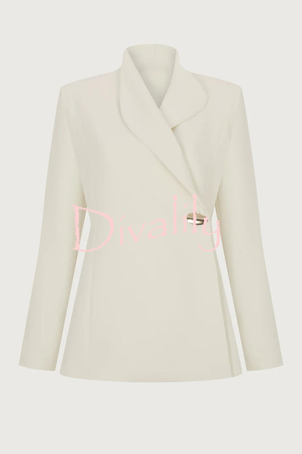 Exquisite and Fashionable Stand Lapel Neck Metal Button Long Sleeve Blazer